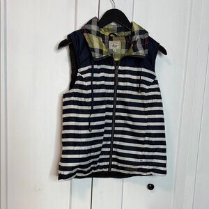 G.H. Bass & Co. Navy and White Striped outer wear vest - med